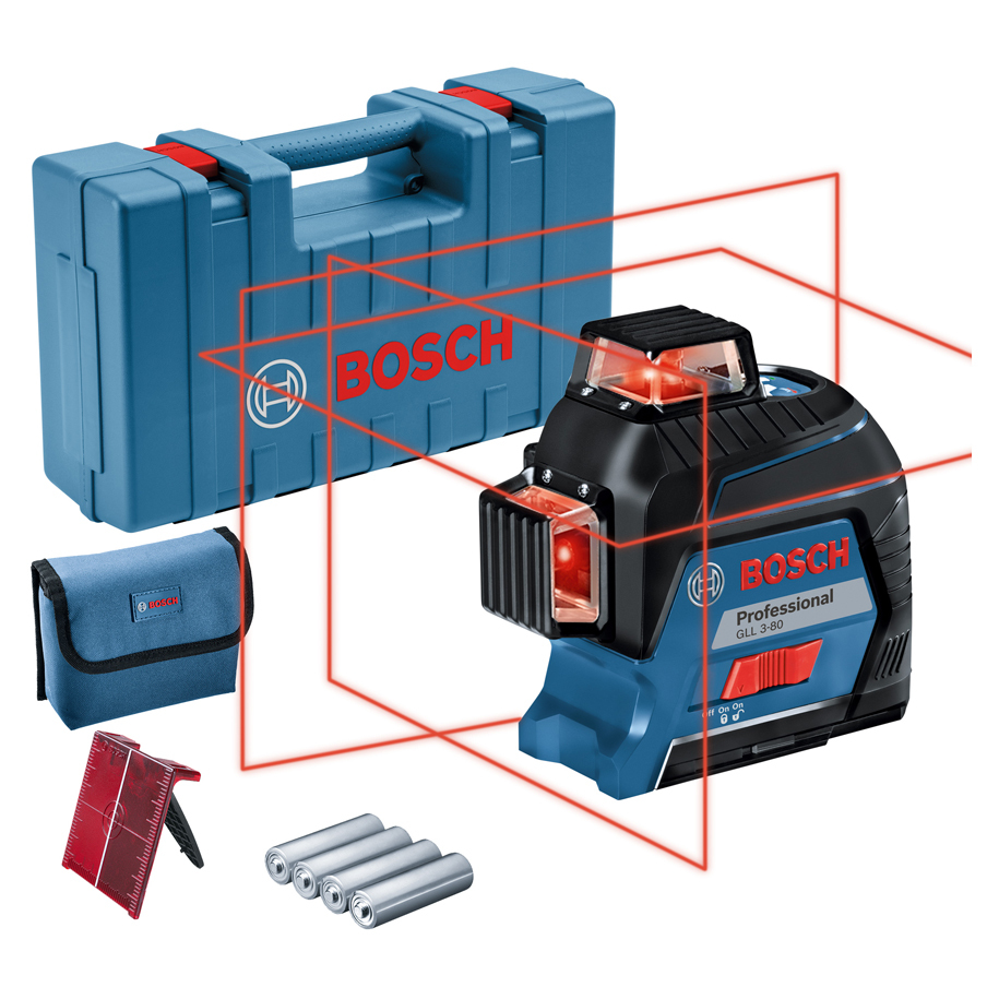 Лазерен нивелир Bosch Professional GLL 3-80 с 3 x 360° линии