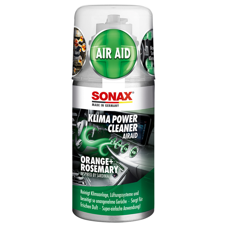 SONAX KlimaPowerCleaner AirAid Orange+Rosemary — спрей за почистване на автоклиматици, 100 ml