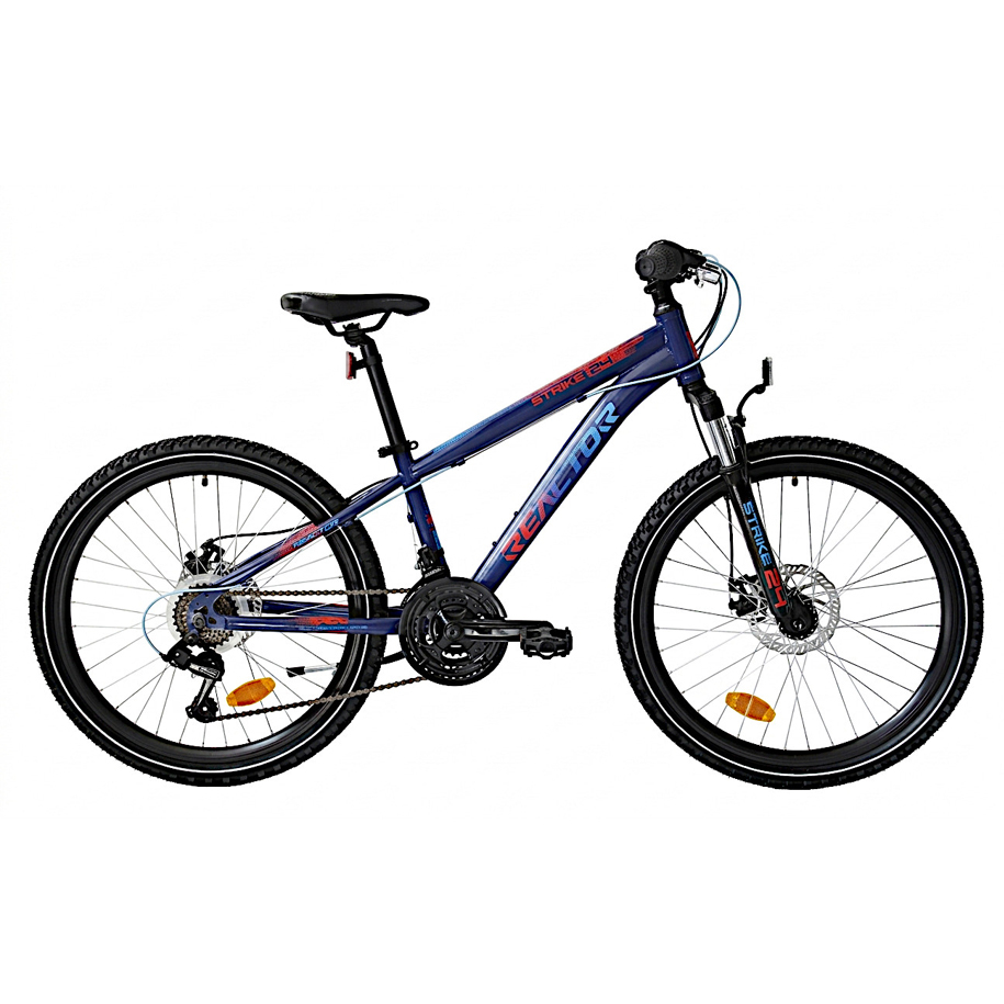 REACTOR STRIKE 24" Blue Mountain Bike, 18 Speeds, Steel Frame