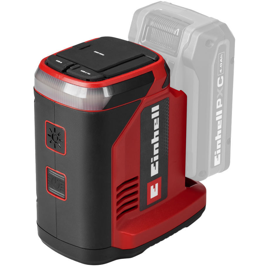 230 V socket plus two USB ports, usable at once