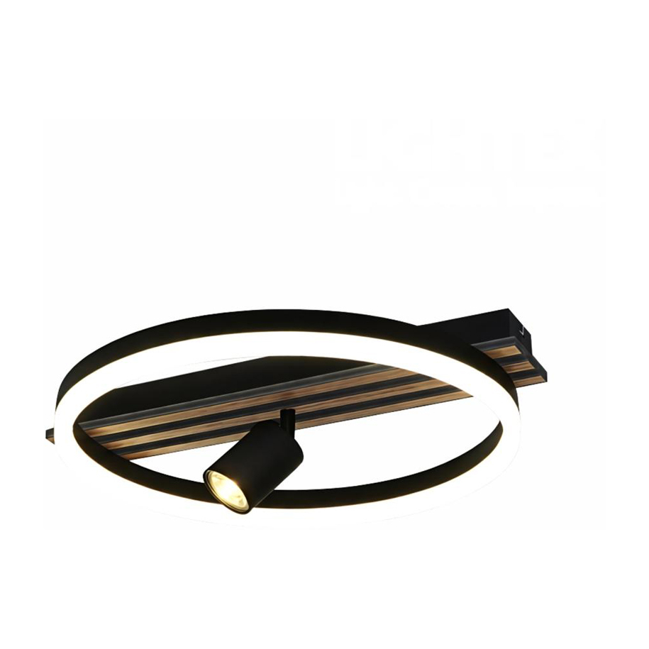 LED ПЛАФОН 15W+1XGU10 900LM 3000-6500K ЧЕРЕН/ОРЕХ LIGHTEX MARVIN