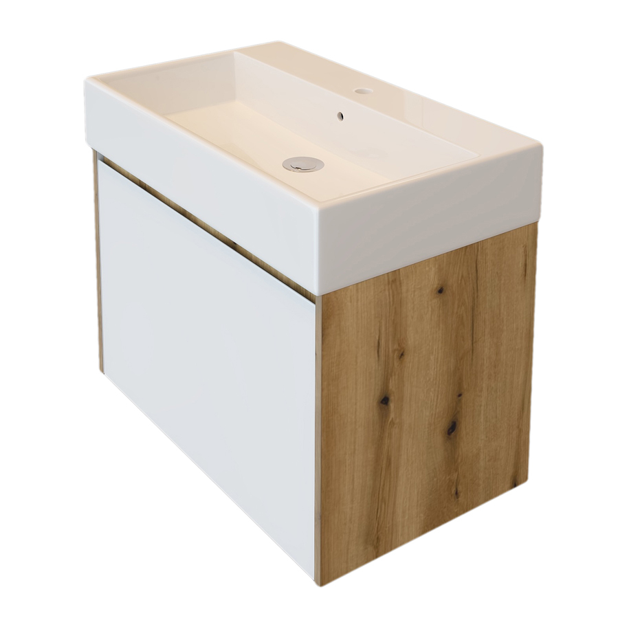 Two drawers behind a single seamless front