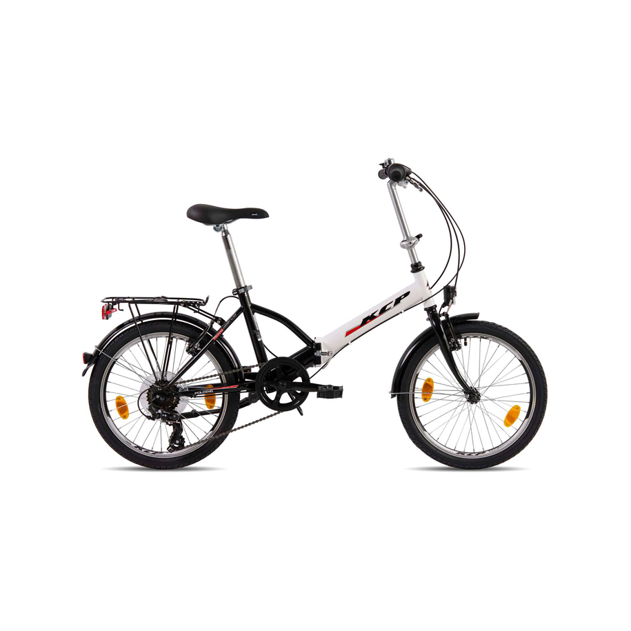 KCP FOLD WHITE 20" 101010 Folding City Bike, 6 Speeds, Steel Frame
