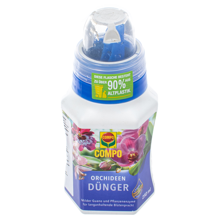 COMPO Liquid Orchid Fertiliser 0.25 L, organic-mineral NPK 3+4+5 with guano