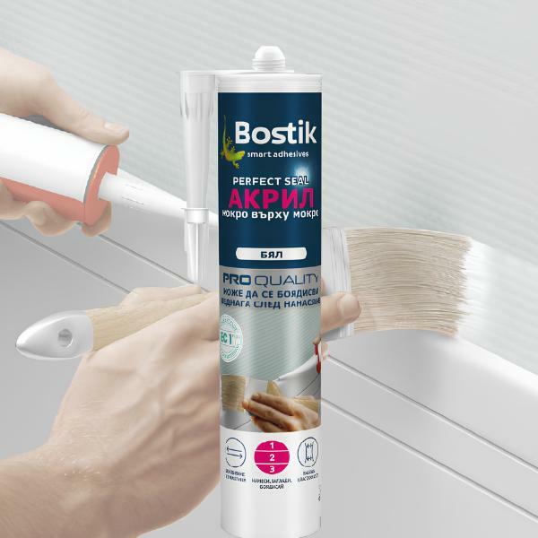BOSTIK Акрилен уплътнител мокро върху мокро, бял, 300 ml