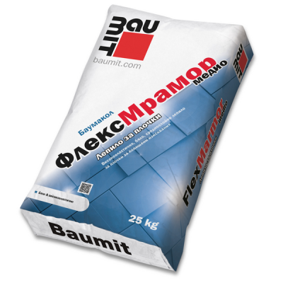 BAUMIT Baumacol FlexMarmor medio – бяло еластично лепило за плочки и мрамор 25 kg