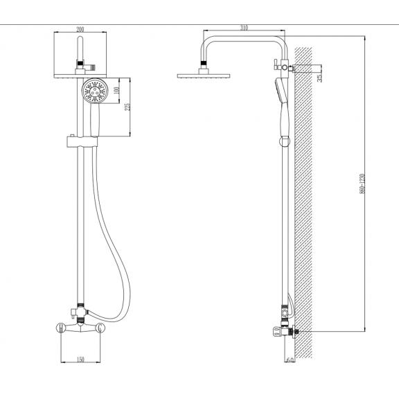 200 mm rain head for a full-body flow